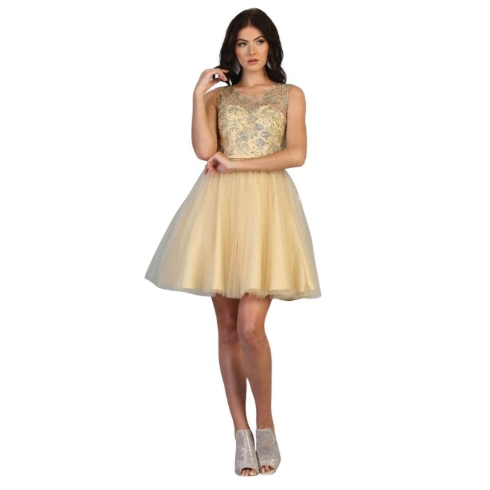 Champagne Dama Dresses for Quinceañera Style By May Queen MQ1803
